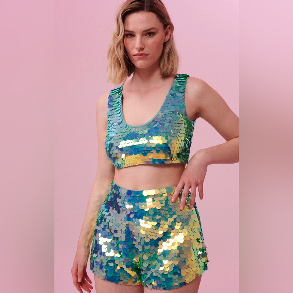 Rosa Bloom JUNO SEQUIN SHORTS  and top - CHAMELEON